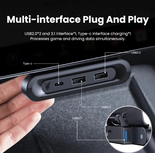 Expansion Dock Elvix for Tesla Model 3/Y central control screen - obrazek 7