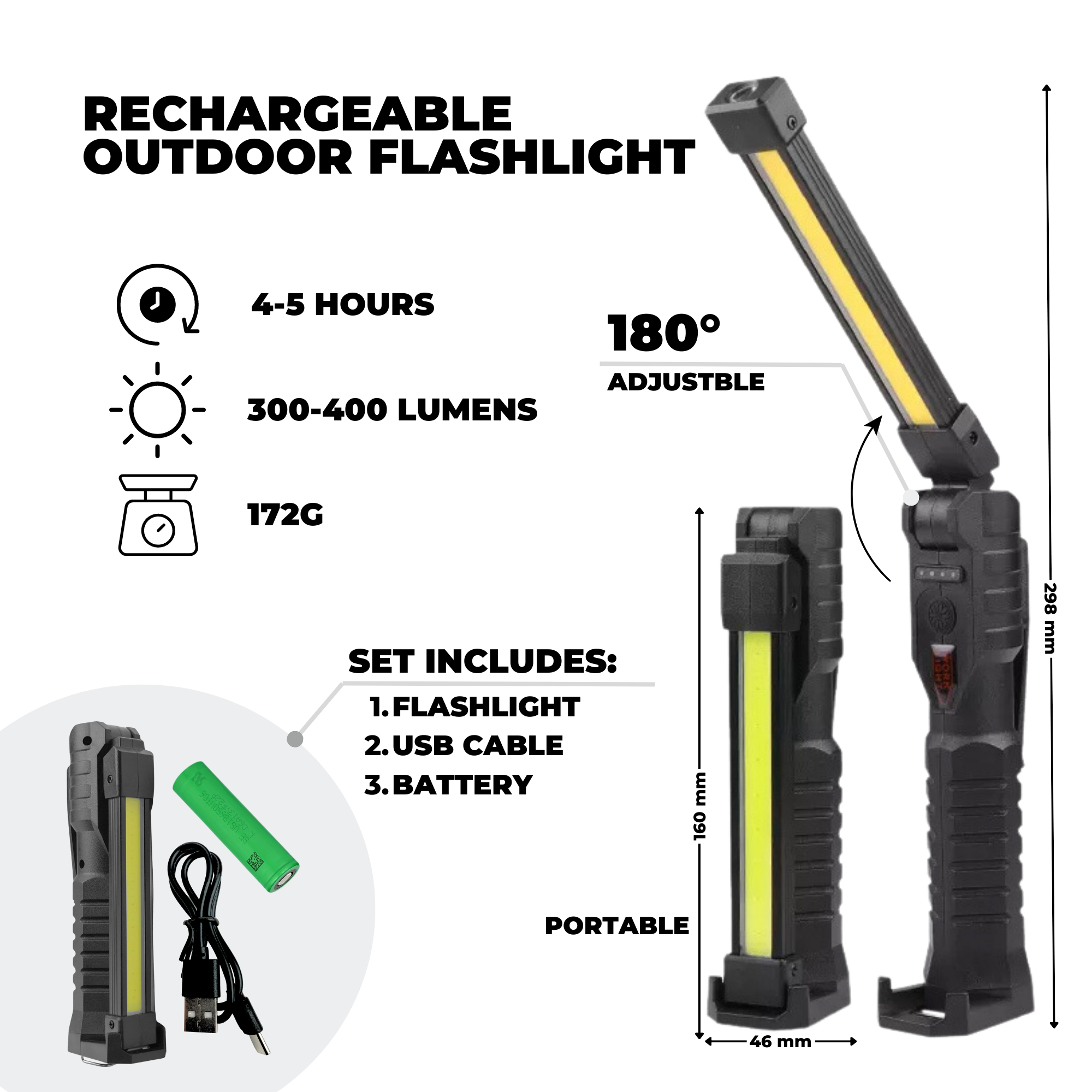 Fold flashlight FDL-223 Black Myers Power - obrazek 4