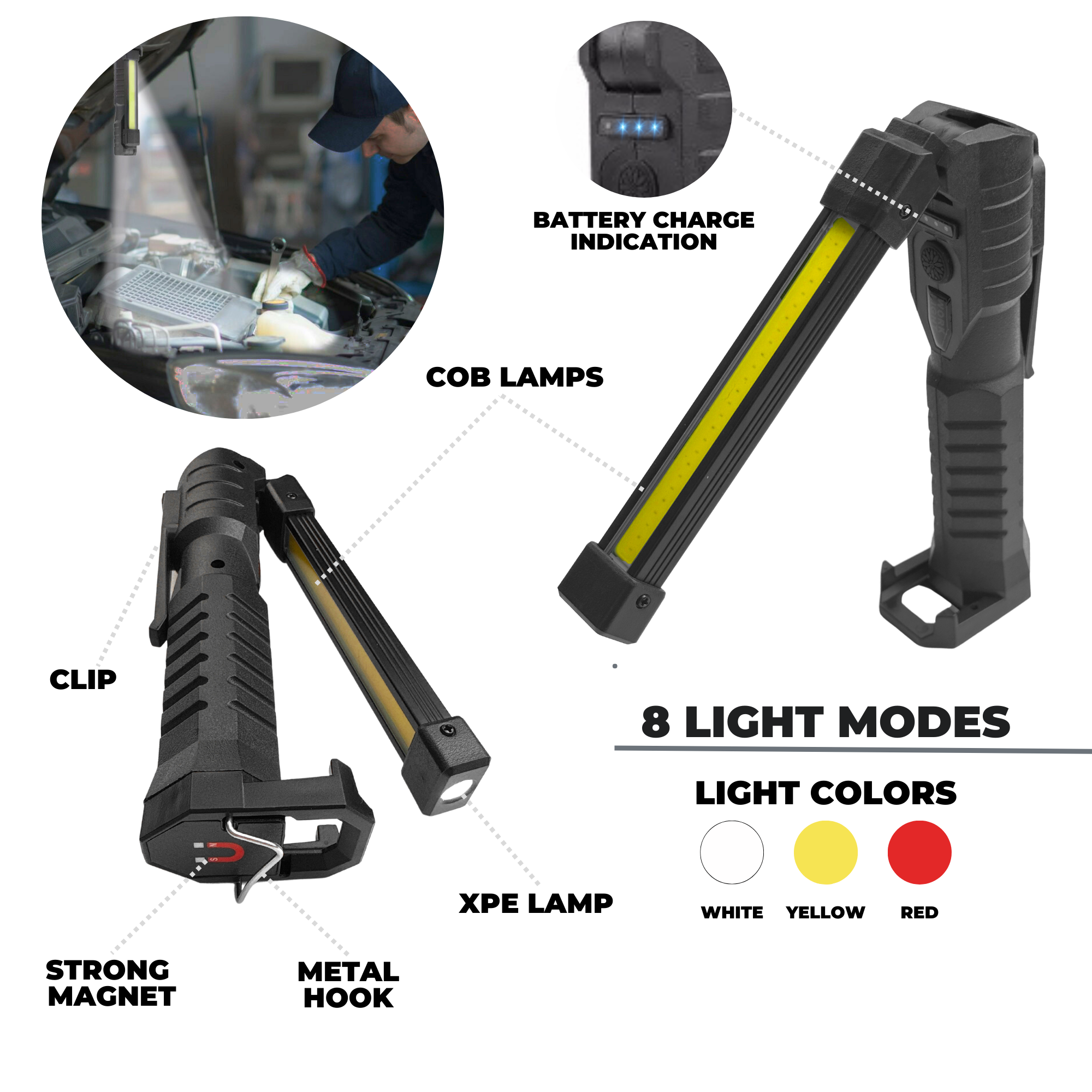 Fold flashlight FDL-223 Black Myers Power - obrazek 5