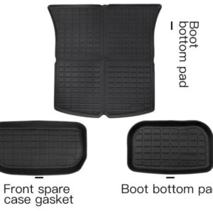 Front and Rear Trunk Mat Set for Tesla Model Y/3   Cushion Model Y front trunk (3 pcs set) Elvix