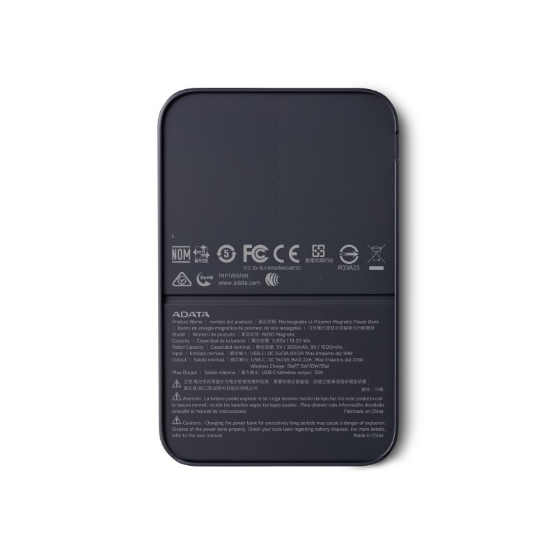 Power Bank ADATA Magnetic R050 black - obrazek 5